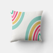 Coussin Rectangle Arcs-en-ciel brillants avec le monogramme de l'enf (Verso)