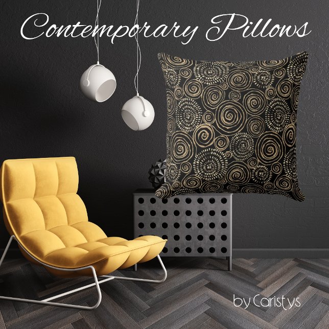 Coussin Rectangle Argent d'or noir moderne (Créateur téléchargé)