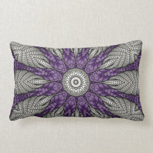Coussin Rectangle Argent et abrégé sur pourpre