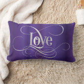 Coussin Rectangle Argent tourbillonnant d'amour de calligraphie de (Couverture)