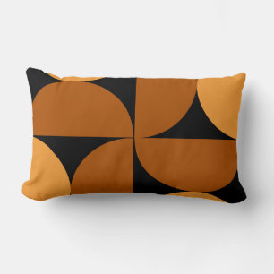Coussin Rectangle Argile brûlée moderne du milieu du siècle et Mocha