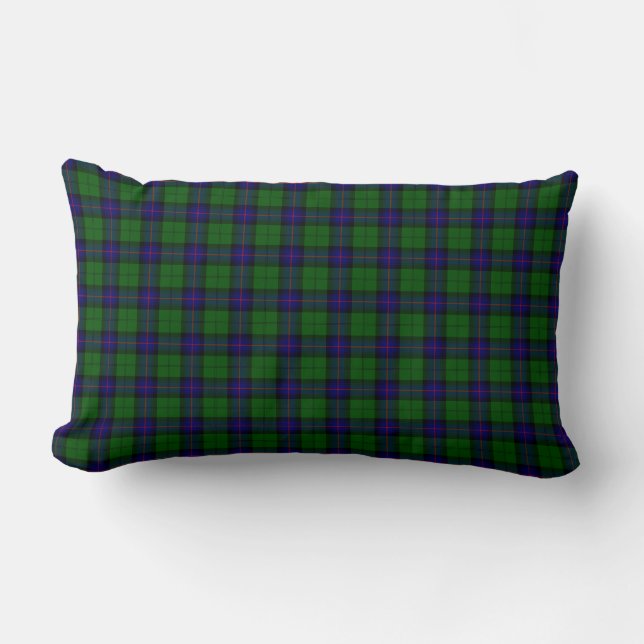 Coussin Rectangle Armstrong tartan bleu et vert plaid (Recto)