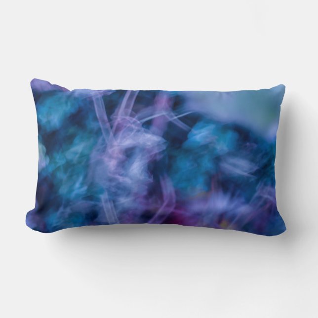 Coussin Rectangle Arrangement de fleurs violettes et bleues (Recto)