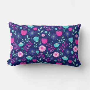 Coussin Rectangle Arrière - plan à motif floral mignon