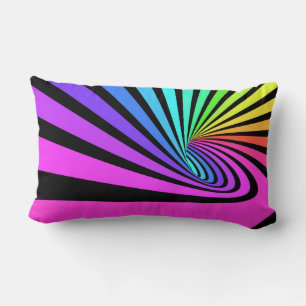 Coussin Rectangle Arrière - plan aux rayures colorées
