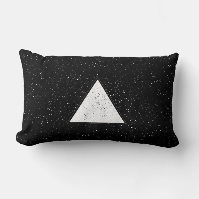 Coussin Rectangle Arrière - plan blanc de noir de triangle de (Recto)