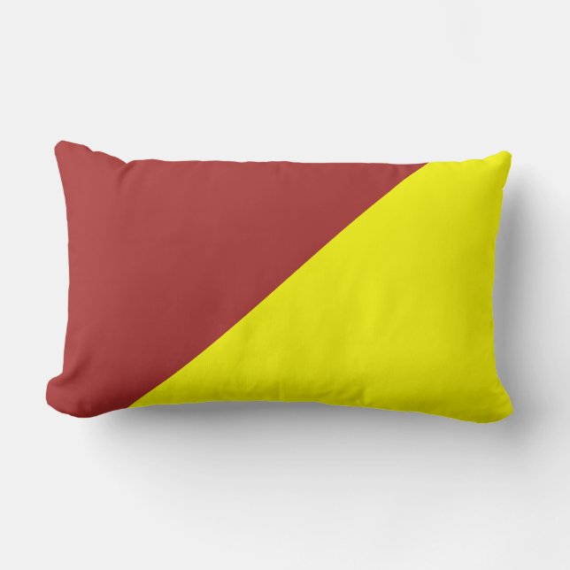 Coussin Rectangle Arrière - plan couleur uni jaune et auburn (Recto)