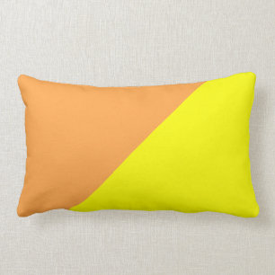 Coussin Rectangle Arrière - plan couleur unie carotte jaune et néo