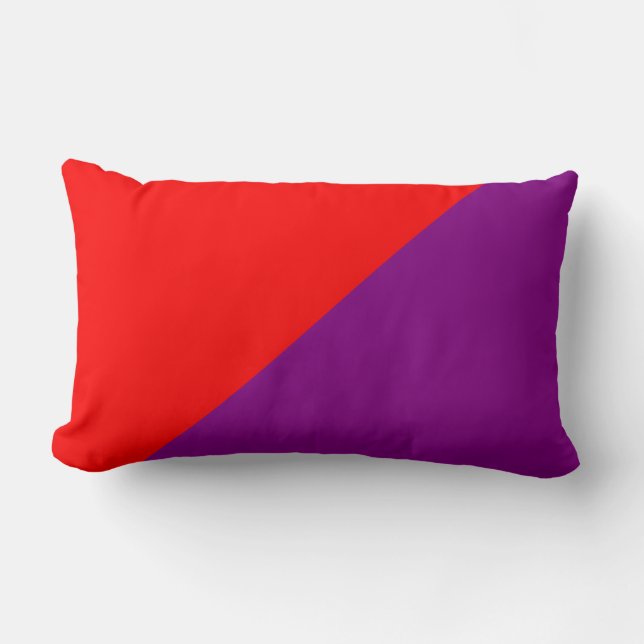 Coussin Rectangle Arrière - plan couleur violet et rouge uni (Recto)