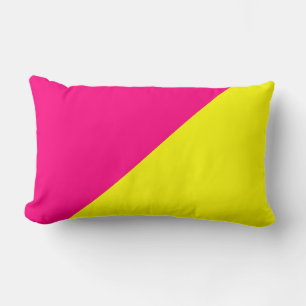 Coussin Rectangle Arrière - plan couleur vive jaune et Rose