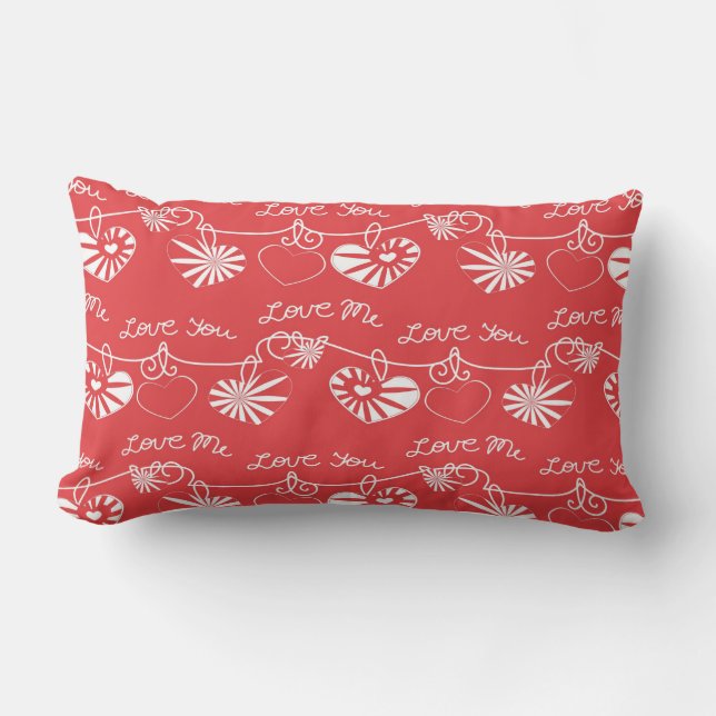 Coussin Rectangle Arrière - plan de Saint Valentin (Recto)