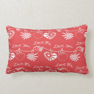 Coussin Rectangle Arrière - plan de Saint Valentin