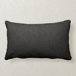 Coussin Rectangle Arrière - plan en cuir noir de texture