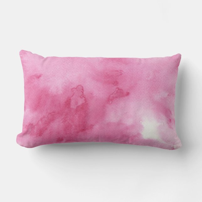 Coussin Rectangle arrière - plan rose d'aquarelle pour le votre (Recto)