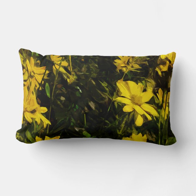Coussin Rectangle Arrowleaf Fleur sauvage Jaune Arrowley Abstrait (Recto)