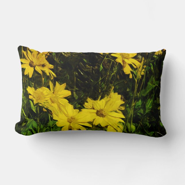 Coussin Rectangle Arrowleaf Fleur sauvage Jaune Arrowley Abstrait (Recto)