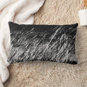 Coussin Rectangle Art Abstrait Bruit blanc Noir et blanc Coton