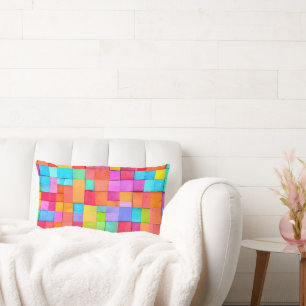 Coussin Rectangle Art Abstrait coloré Décor d'origine