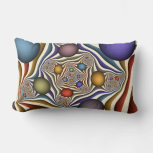 Coussin Rectangle Art abstrait fractal moderne et coloré qui s'envol
