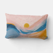 Coussin Rectangle Art Abstrait Ocean Water Landscape rose et bleu P (Verso)