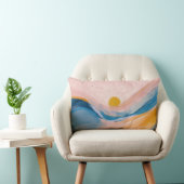 Coussin Rectangle Art Abstrait Ocean Water Landscape rose et bleu P (Chaise)