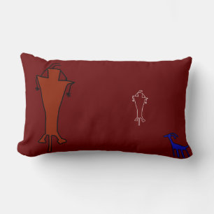 Coussin Rectangle Art Alien ancien Petroglyph s Homme ou Alien