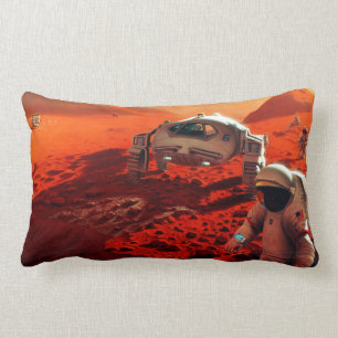 Coussin Rectangle Art de concept de mission de Mars équipée par