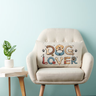 Coussin Rectangle Art de mots pour amateur de chiens