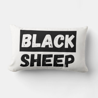 Coussin Rectangle Art de rue rebelle et audacieux Mouton noir en dét
