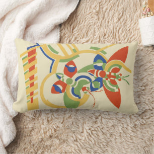 Coussin Rectangle Art Déco Rétro Art Géométrique Floral Affiche