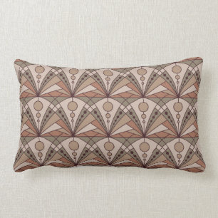 Coussin Rectangle Art Déco (tons naturels en terre cuite)