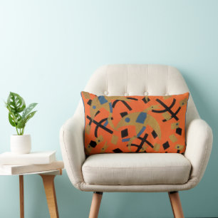 Coussin Rectangle Art Déco vintage Jazz Pochoir Oiseaux dorés Animal