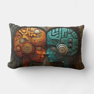 Coussin Rectangle Art d'intelligence artificielle cyberpunk futurist