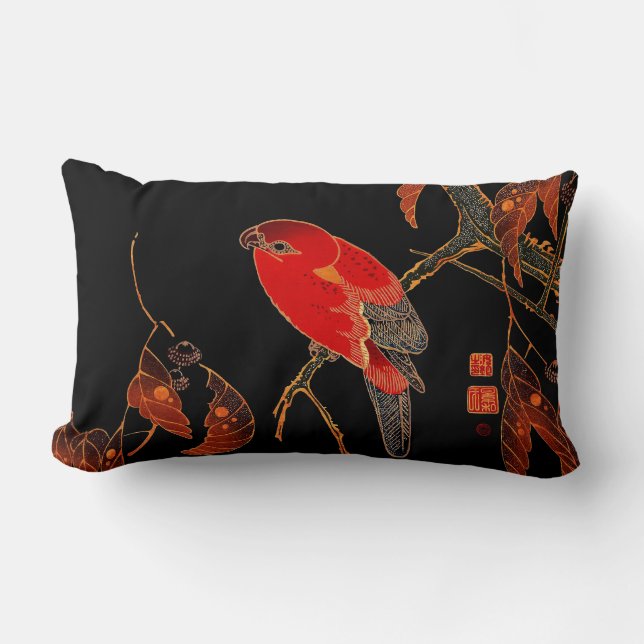 Coussin Rectangle Art du perroquet rouge (Recto)