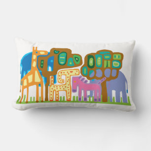 Coussin Rectangle Art ethnique Animaux africains