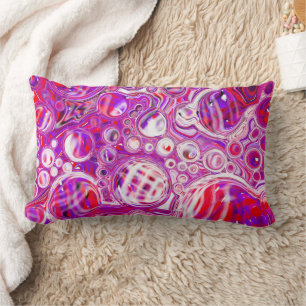 Coussin Rectangle Art fluide rouge et violet
