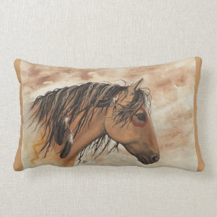 Coussin Rectangle Art majestueux de cheval de série de mustang de