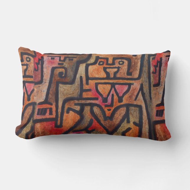 Coussin Rectangle Art Moderne Expressionniste Abstrait de Forêt de K (Recto)