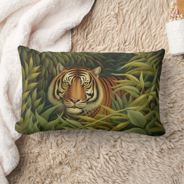 Coussin Rectangle Art numérique tigre du Bengale (Couverture)