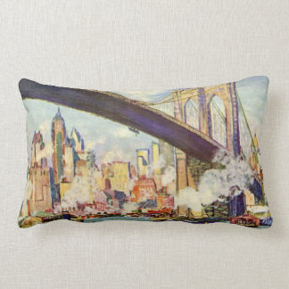 Coussin Rectangle Artistique coloré de New York de pont de Brooklyn