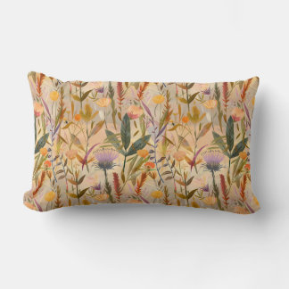 Coussin Rectangle Arts et artisanat fleur sauvage et chardon écossai