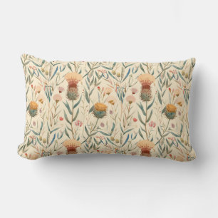 Coussin Rectangle Arts et artisanat fleur sauvage et chardon écossai
