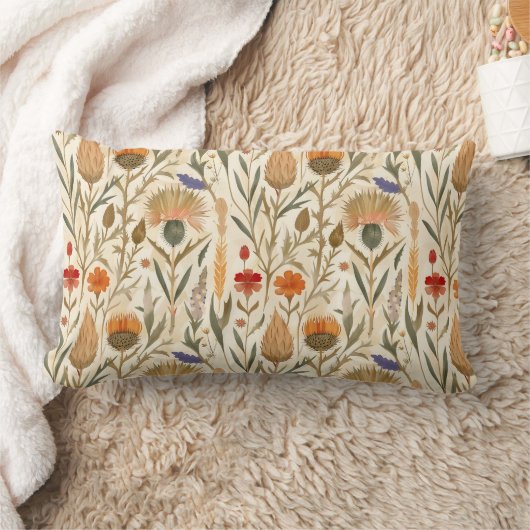 Coussin Rectangle Arts et artisanat fleur sauvage et chardon écossai (Couverture)