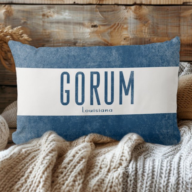 Coussin Rectangle Aspect Denim Gorum Louisiane État (Créateur téléchargé)