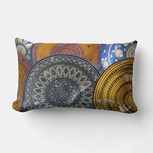 Coussin Rectangle Assiettes en céramique (Recto)
