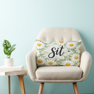 Coussin Rectangle Assis Calligraphie Texte Sur Abstrait Marguerite
