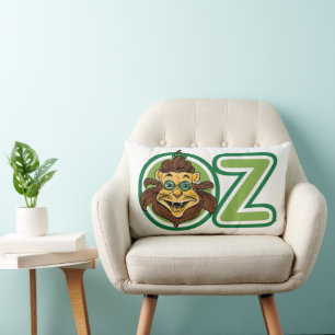 Coussin Rectangle Assistant vintage d'Oz, Lion dans la Lettre O