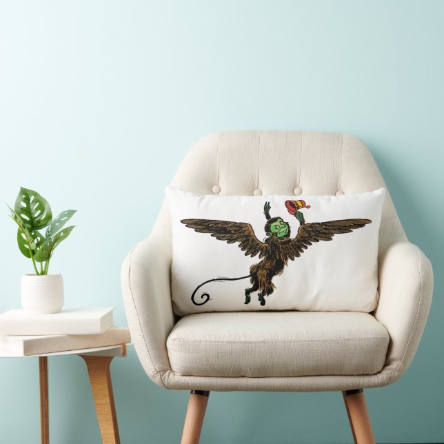 Coussin Rectangle Assistant vintage d'Oz, Singe volant maléfique (Chaise)