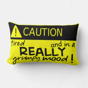 Coussin Rectangle Attention dans une humeur vraiment grincheuse ! Co