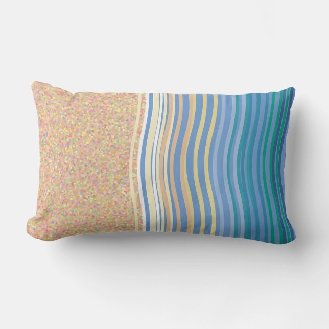 Coussin Rectangle Au bord de la plage vacances plage sable et vagues (Recto)